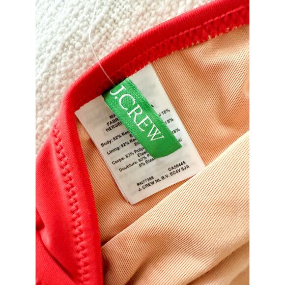 J. Crew | NWT | Halter tie-back bikini top with mesh in Venetian Red | Sz XS - Picture 7 of 9